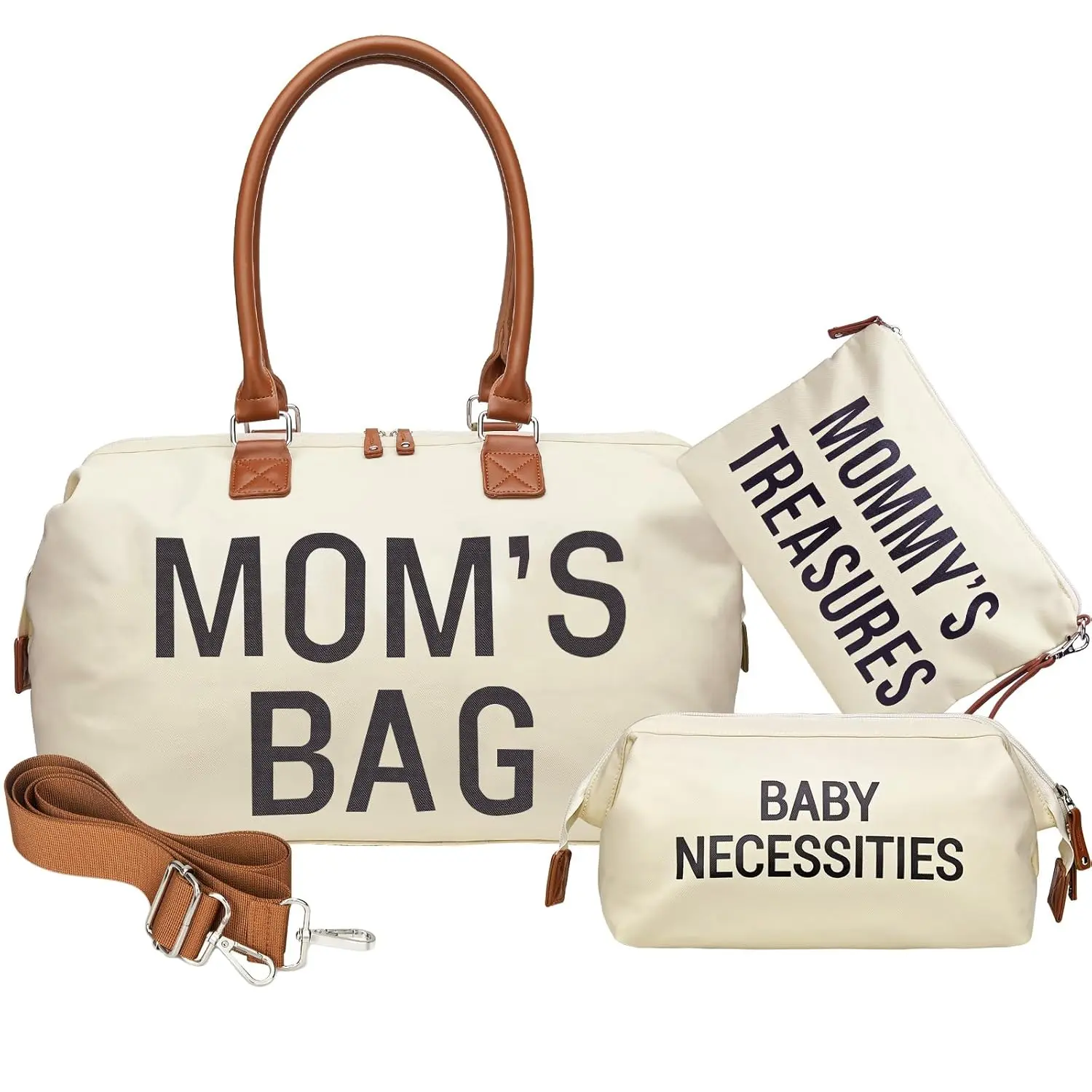 printe Diaper Bag Tote, Mom's Bag  Hospital, Large Capacity Waterproof Baby Mom Travel, Hospital Tote  Labor and Delivery with Baby Necessities, Creamy White