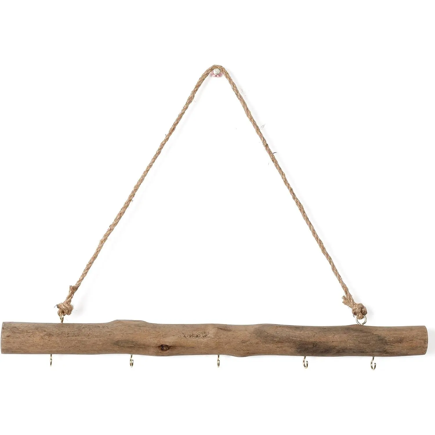 15-Inch Driftwood Wall   Hanger - Rustic  Logs  Branch Decor with 5 Hooks, Handcrafted from  Drift  Pieces for Crafts (Rustic)