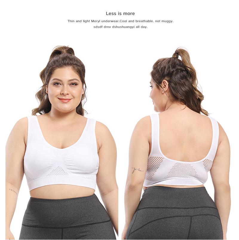 Plus Size Sports Bras for Women Seamless Bra with Pads Big Size Bralette Push Up Brassiere Bra Vest