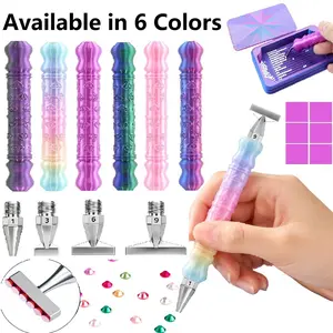 DIY Diamond Painting Dotting Pen Set, DIY Kit, Stainless Steel Tips (1, 3, 6, 9), Covered Dotting Tray, Tools for Adult 5D Diamond Art