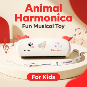 Cartoon Animal Harmonica, Fun Music Early Education Toy, Plastic C Key, Ideal for Beginners, Home & School Use