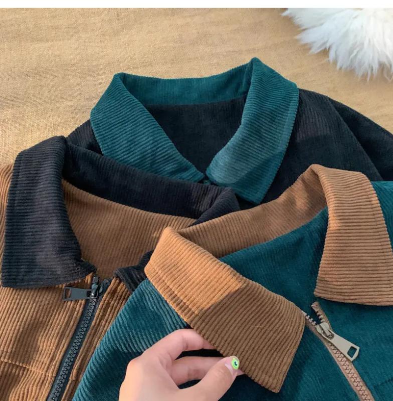 Kyn Apparel 2026 Autumn Corduroy Cargo Jacket For Men Bomber Jacket Windbreakers Zipper Coats Loose Cargo Outwear Casual Jacket Mens Clothes