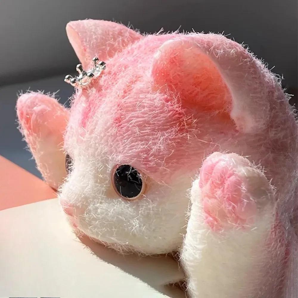 13CM Cute Taba Squishy Cat Fluffy Sticky Realistic Cat Stress Relieving Toy Simulation Cats Doll Squeeze Gift for Kids Adults