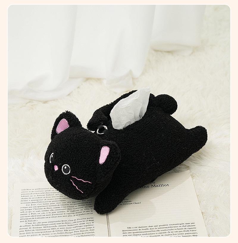 Plush Rabbit Tissue Box for Car Accessories Cartoon Car Tissue Holder Bedroom Living Room Desktop Tissue Organizer