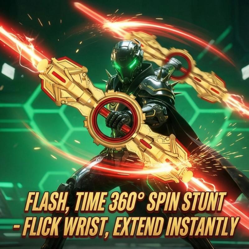 Blazing Hurricane Lightsaber - 2-in-1 Retractable Double-Blade, 24-Color LED Lights & 360 °     Spinning. STEM-Inspired Role-Play Toy, Interactive Open-Ended Fun for Boys & Girls. Cool Laser Sword for Daily/Costume Party!