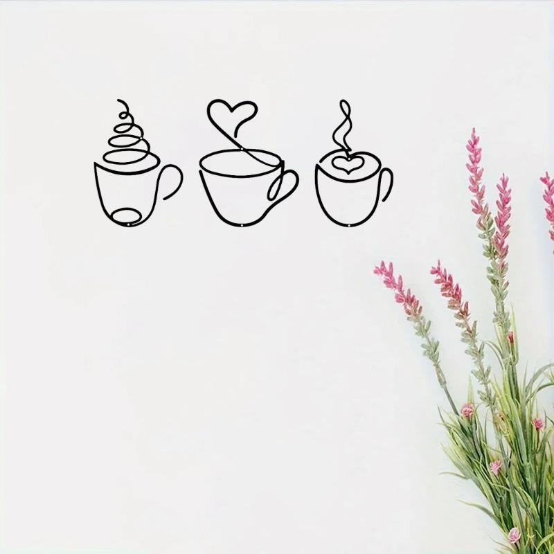 Coffee Cup Pattern Wall Art, Hand Drawn Artwork, Unique Artwork, Vintage Coffee Cup Wall Decor, Decoration, Charming Kitchen Decor for Stylish Home Interiors