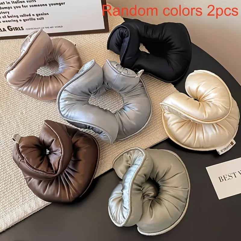 Viral silky soft hair styling headband & thick scrunchie 2-pack random colors. 3D wide stretch holds high buns & low ponytails tightly, no scalp indentation, multi-use cute hair accessory for sleep, washing face and makeup removal.