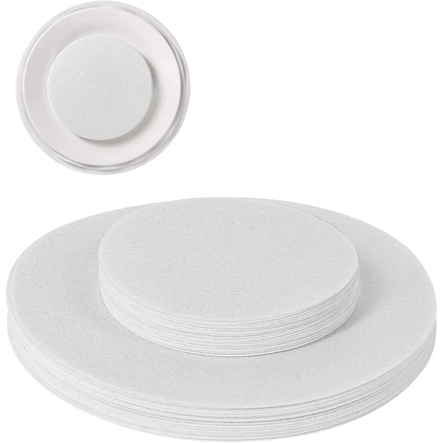 50 Pcs Plate Separators, 9.8'' + 5.9'' 2 Different Size Soft Felt Round Plate Dividers China Dish Storage Protector Pads (White)