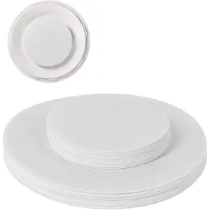 50 Pcs Plate Separators, 9.8'' + 5.9'' 2 Different Size Soft Felt Round Plate Dividers China Dish Storage Protector Pads (White)