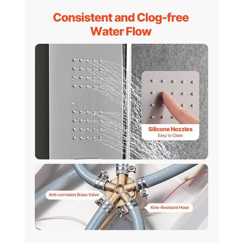 VEVOR Shower Panel Tower System with Rainfall Shower Head, 53 in ...