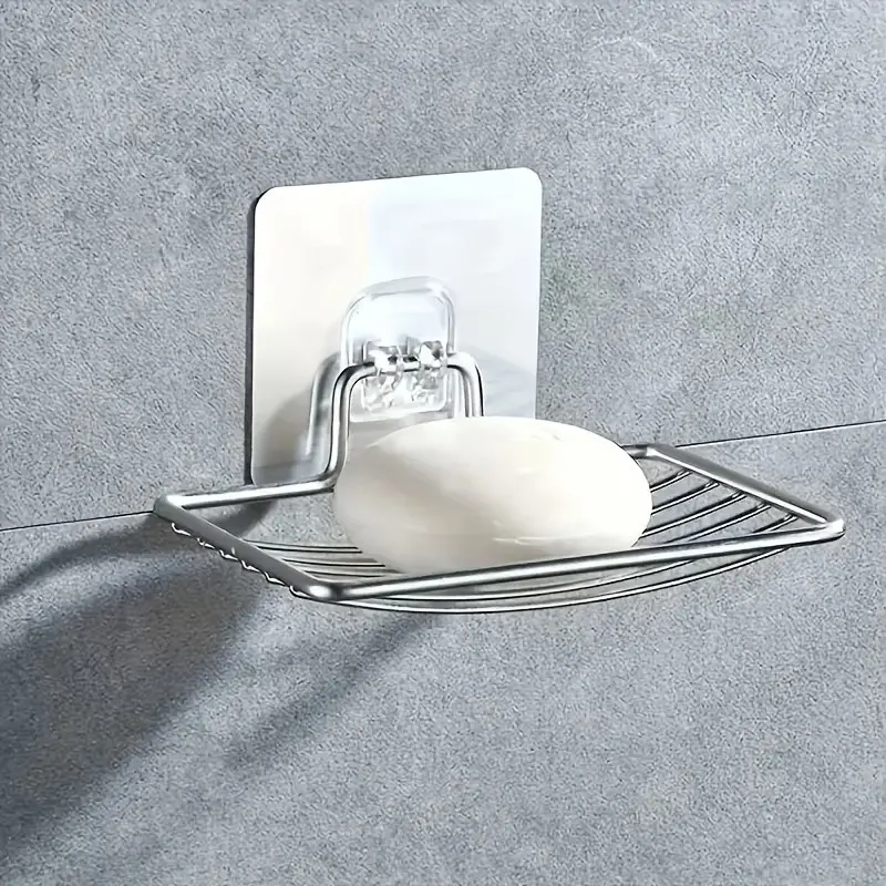 Wall-Mounted Soap Dish No Drilling, Waterproof Soap Holder, Bathroom Storage Rack, Soap Tray Organizer, Space-Saving Design