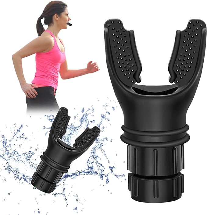 Lung Exerciser Expander Device, Adjustable Resistance Portable Lung Capacity Training Device for Fitness (Black)