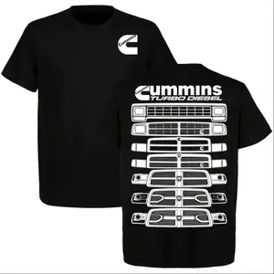 Men's 100% Cotton Short-Sleeve Crewneck Sport T-Shirt, Lightweight Soft Smooth Top for Truck Enthusiasts with Cummins Evolution Turbo Diesel Ram Design