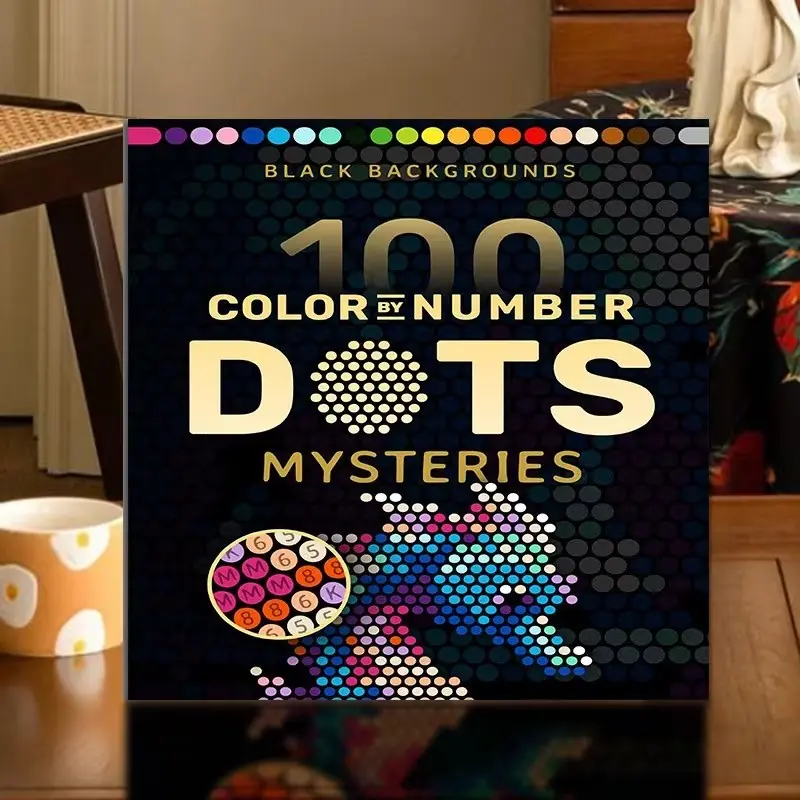 21 Color Digital Dot Puzzle Book for Adults, Relaxing and Surprising Coloring Book, Number and Letter Dot Coloring, Adult Stress Relief Activity