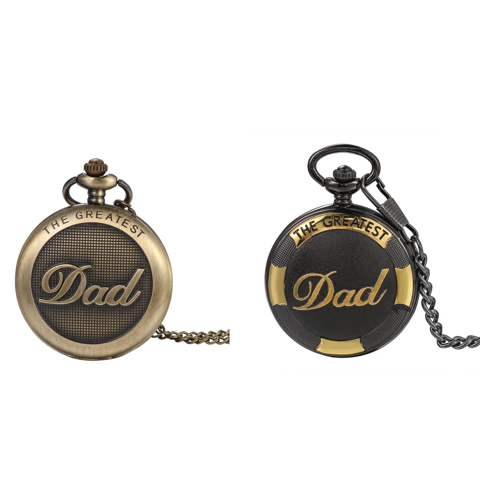 Classic Engraved Alloy Pocket Watch for Dad with Roman Numerals and Quartz Movement, Includes Necklace Chain, Great Gift for Father's Day, Great Gift For Dad, Classic Quartz Watch, Custom Engraved Pocket & Fob Watches