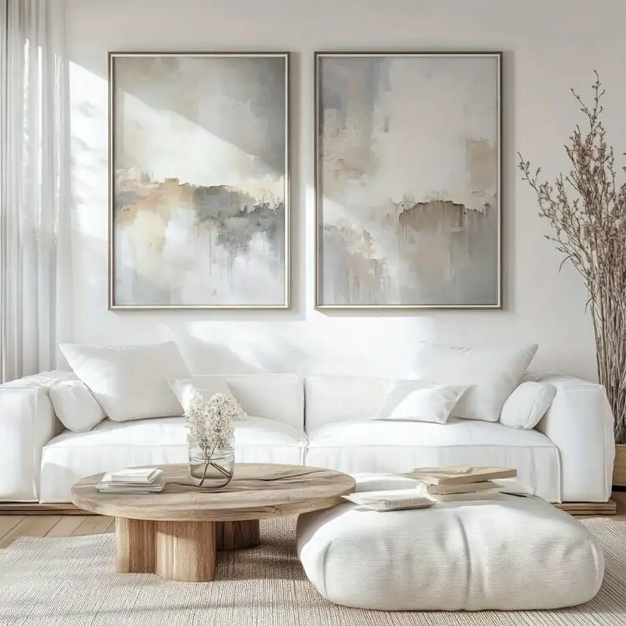 Abstract Art Posters Set of 2, Vintage Artistic Canvas Prints for Bedroom Living Room Dorm Wall Decor, Unframed Abstract Colorful Designs
