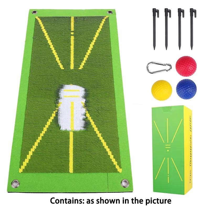 Golf Swing Training Mat, 1 Set Golf Trace Strike Pad, Golf Training Aid for Swing Detection, Golf Hitting Mat, Golf Training Aid for Indoor Outdoor Use, Golf Accessory