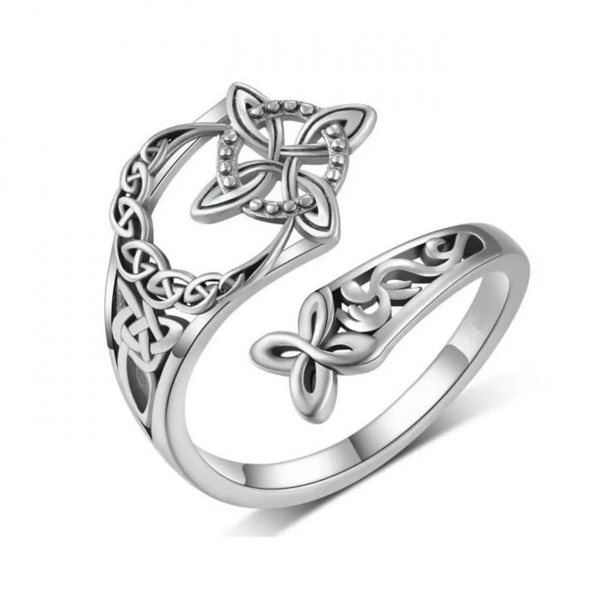Witchy Celtic Knot Ring in 925 Sterling Silver for Women, Adjustable Pagan Jewelry, Witchcraft Protection Charm, Witchcraft Jewelry, Witchy Jewelry, Witchcraft Rings