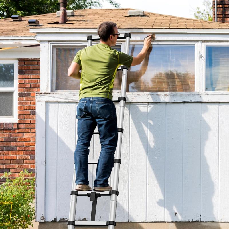 GARVEE Telescoping Ladders: Versatile 6.6FT and 12.5FT Aluminum Folding Ladders with 330lbs Capacity, Ideal for Home, RV, Office, and Outdoor Use with Non-Slip Feet for Safety and Stability.