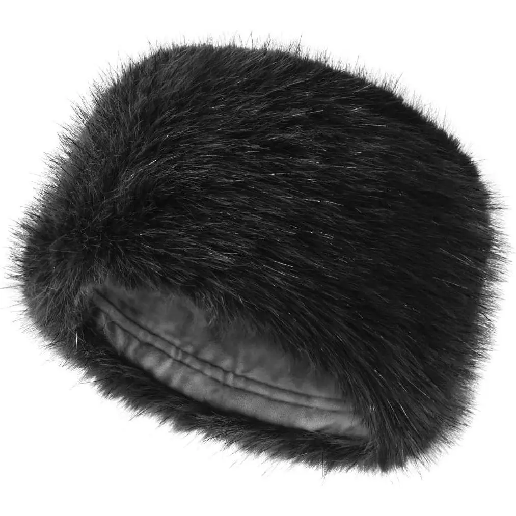 XXL Faux Fur Cossack Hat for Women, Oversized Russian Winter Hat, Warm Fuzzy Plush Cap for Cold Weather & Party Wear