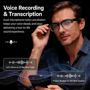 Smart Glasses for Cross-Border Use, 8mp Dual-Mic Noise Reduction, Ai Recognition, HD Audio, Intelligent Camera, Plastic Frame, USB PD Charging