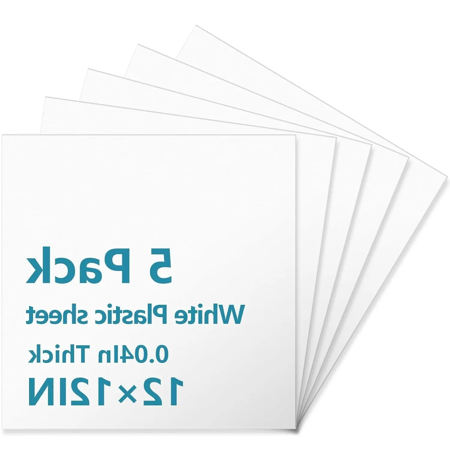 5 Pack 12x12x0.04 Inch White Flexible High Tensile Plastic Sheets - Hard Plastic Panels for DIY Materials, Handicrafts & Home DecorationGift