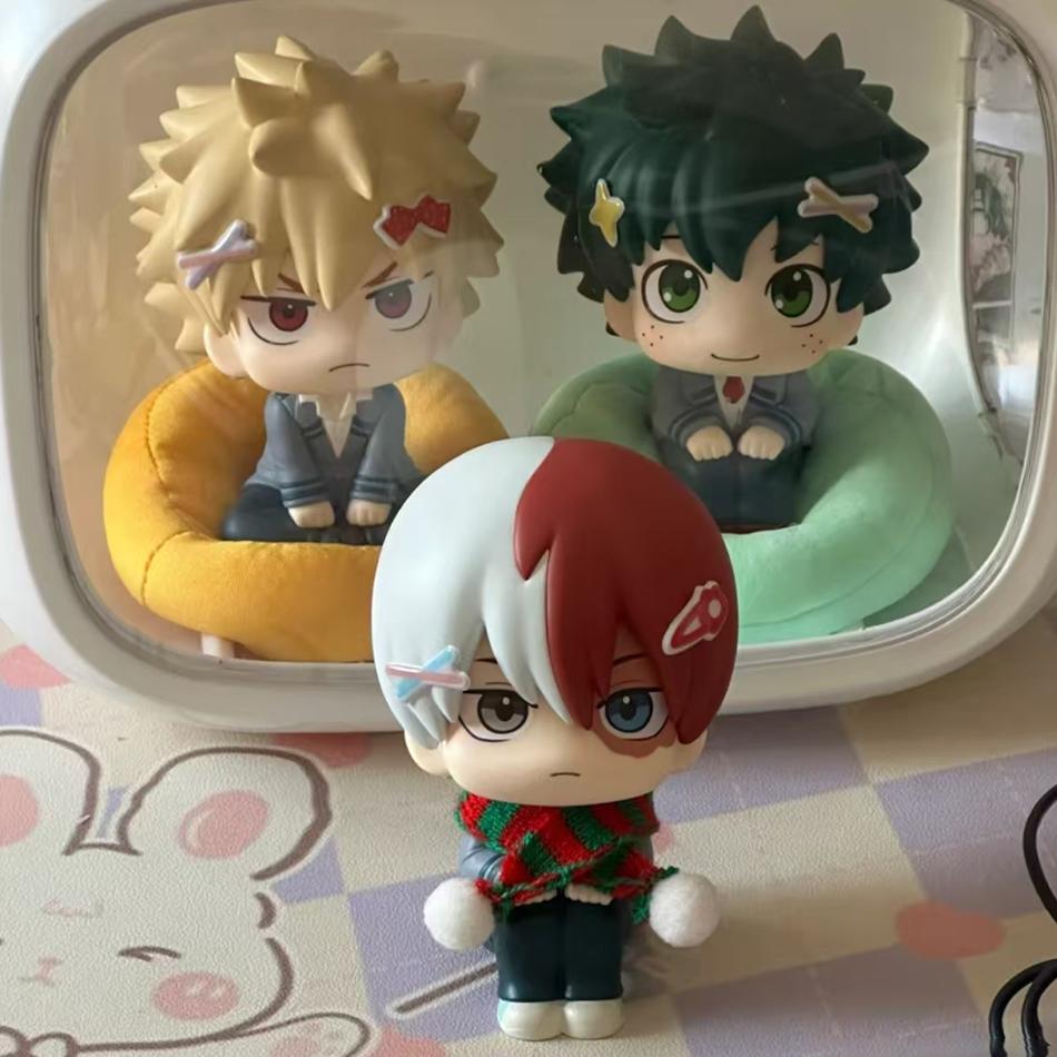10cm boku no hero academy anime figure midoriya izuku action figure bakugo katsuki/todoroki shoto statuette pvc collection toys