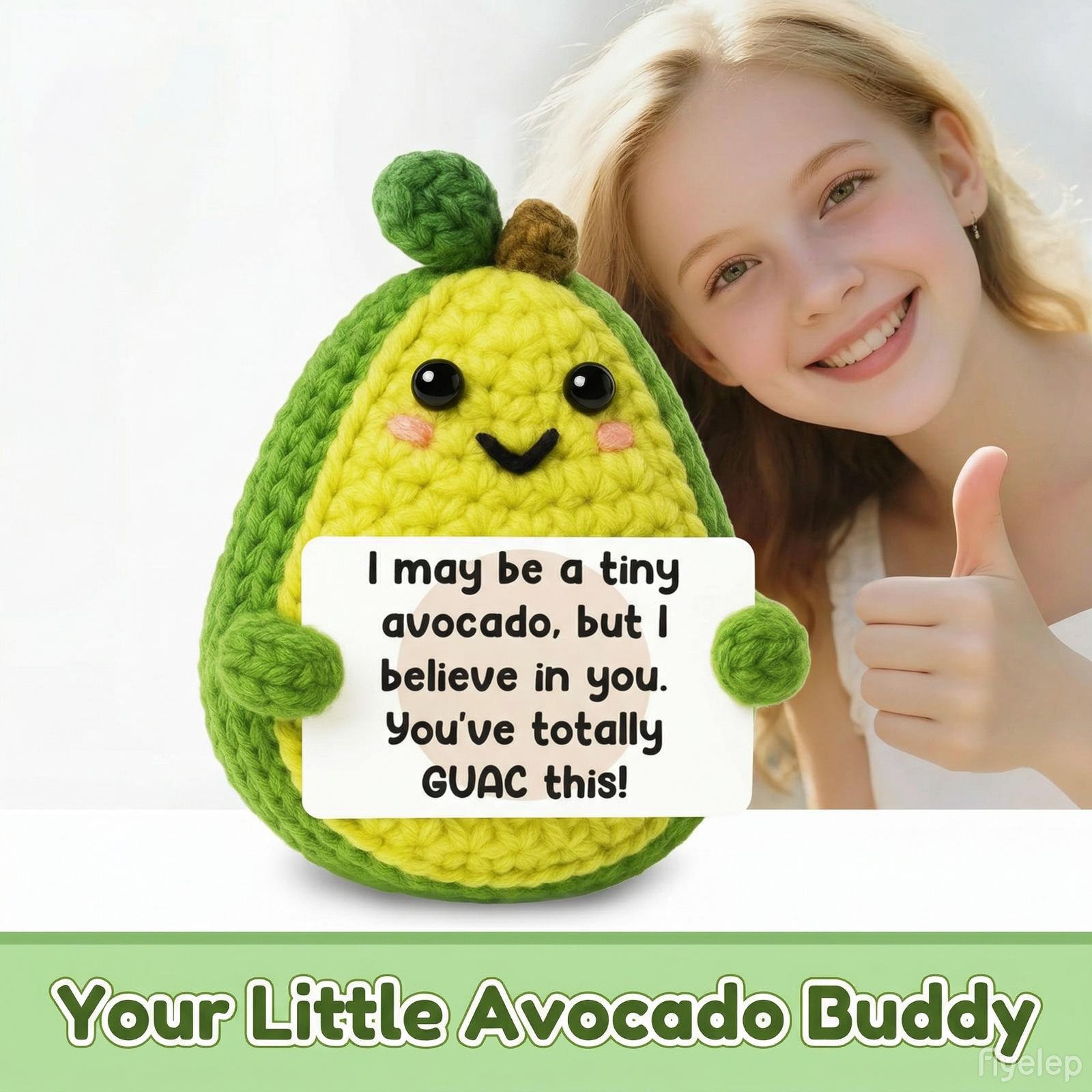 Mini Hand-Knitted Avocado Stuffed Plush Emotional Support Plush,Christmas Presents Holiday Gifts,Birthday Gifts For Women Men Him,Teacher Appreciation Gifts,Squishy Soft Anxiety Relief Toy,Keychain Bag Pendant,Home Office Decor,Photography Prop Party Gift