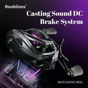 ROOBLINOS MP DC Baitcasting ReelDigital Control Braking System Lightweight 174g/6.1oz Low Profile Casting Reel 5+1Double Shielded Bearings Intelligent Anti-Backlash Fishing Reel for Finesse FishingFishing Gear Fishing Equipmen