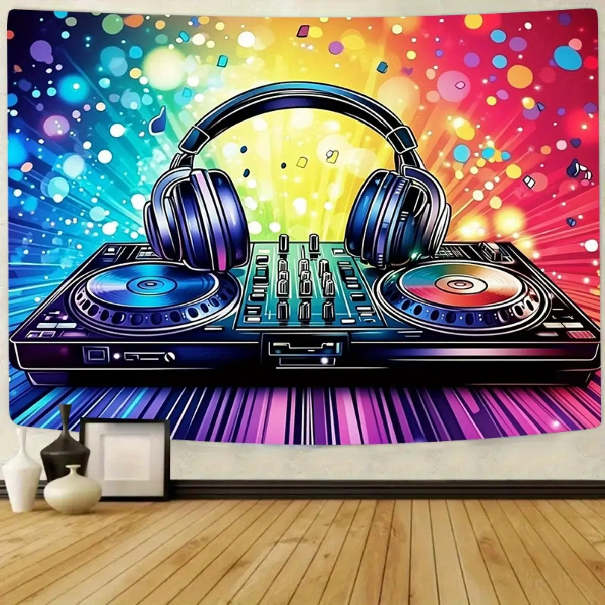 Music Party Backdrop, Vibrant Banner Featuring Colorful Musical Notes, Instruments And Festive Music Theme Design, Perfect For Birthday Parties, Anniversaries, Photo Booths, Photography Backgrounds, Indoor Outdoor Events And Wall Decor