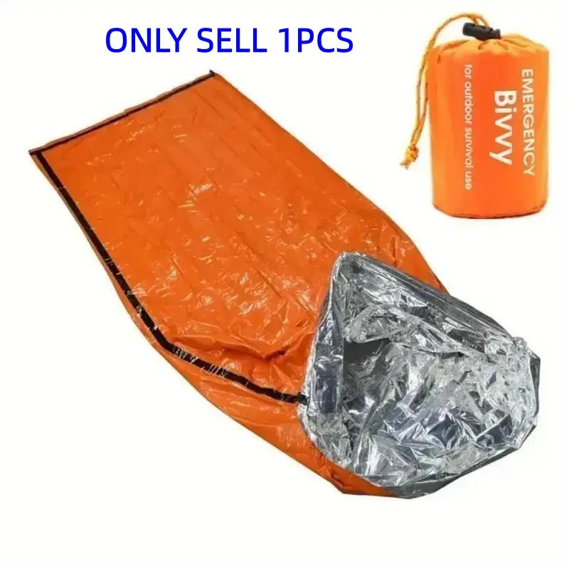 Emergency Bivy Survival Tent Kit, Mylar Tube Tent Sleeping Bag Set, Waterproof Outdoor Sos Insulated Blanket, Reusable Emergency Storage Bag