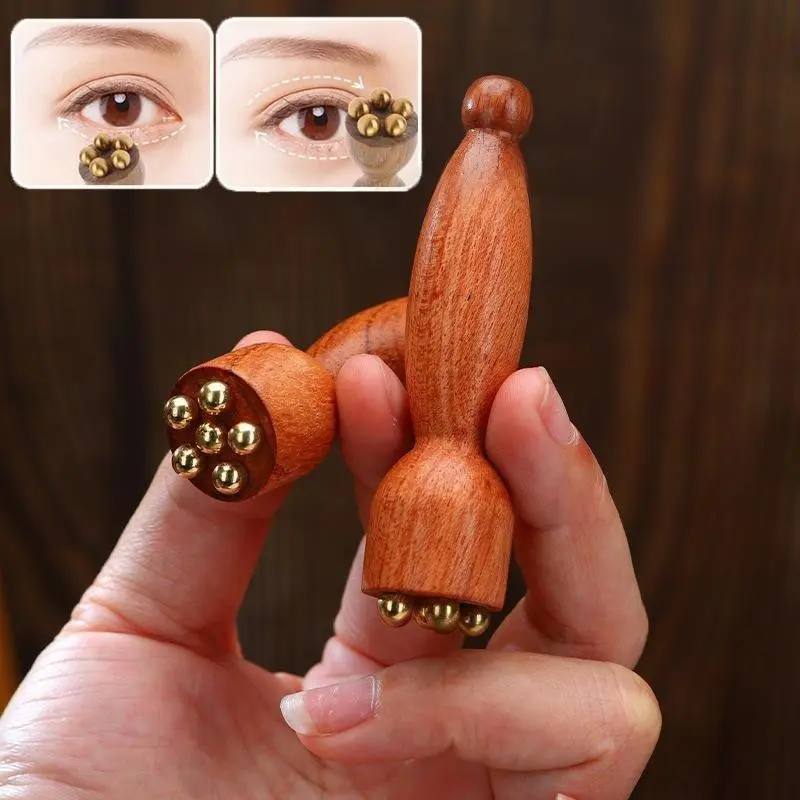Facial Gua Sha Board with Traditional Chinese Acupoint Massage, Wooden Skin Care Tool for Eye Bags and Dark Circles, Light, Includes Eye and Face Massage Stick