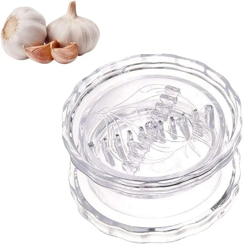 Garlic Crusher Non-Slip Chopper, Clear Countertop Kitchen Gadget Press Garlic Cutter, Ideal for Cutting Garlic, Onions, Ginger, Fruits & Salads
