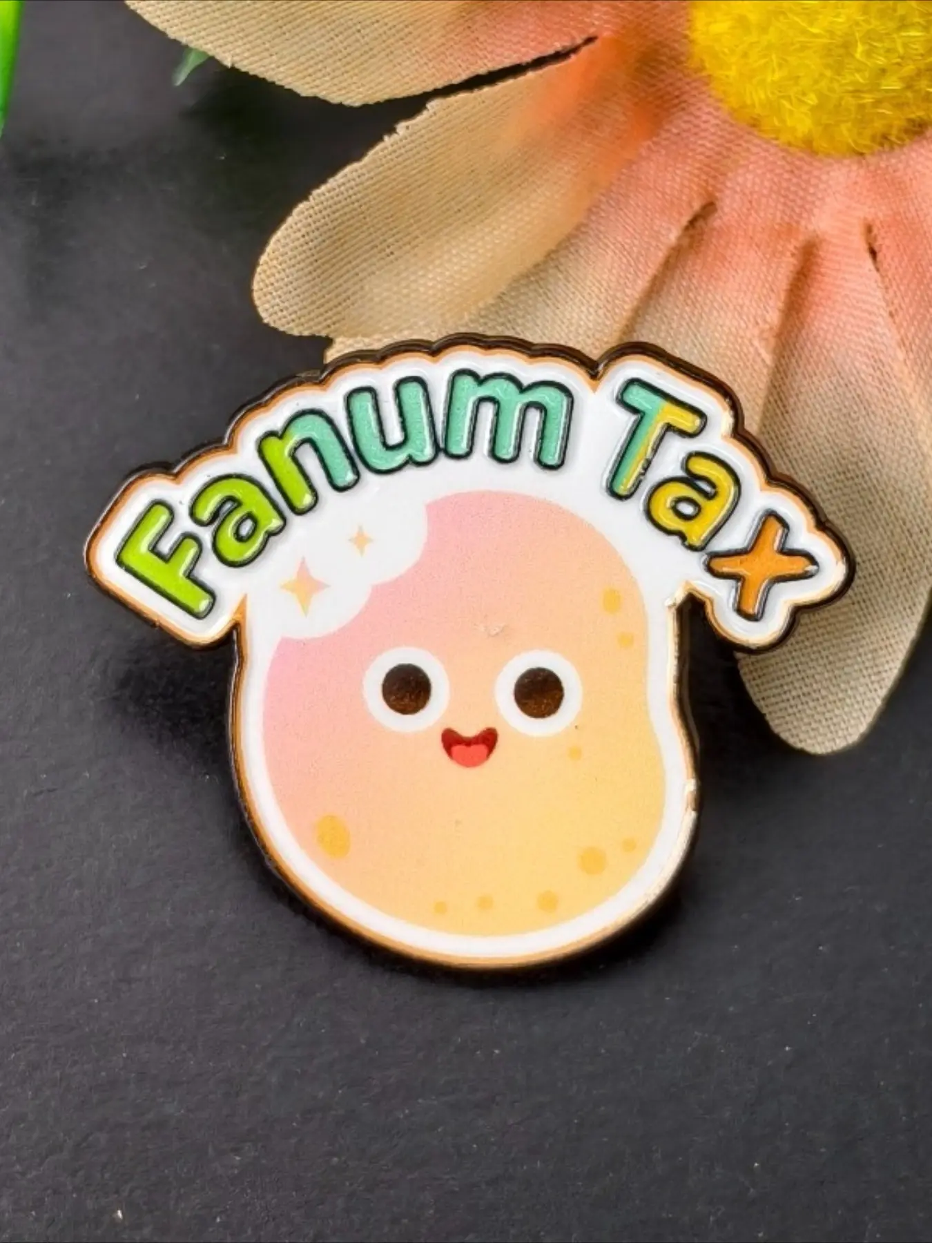 "Fanum Tax" Cute Potato Enamel Pin, Funny Meme Streamer Lapel Brooch, Kawaii Food Badge for Jackets Backpacks, Gift for Friends