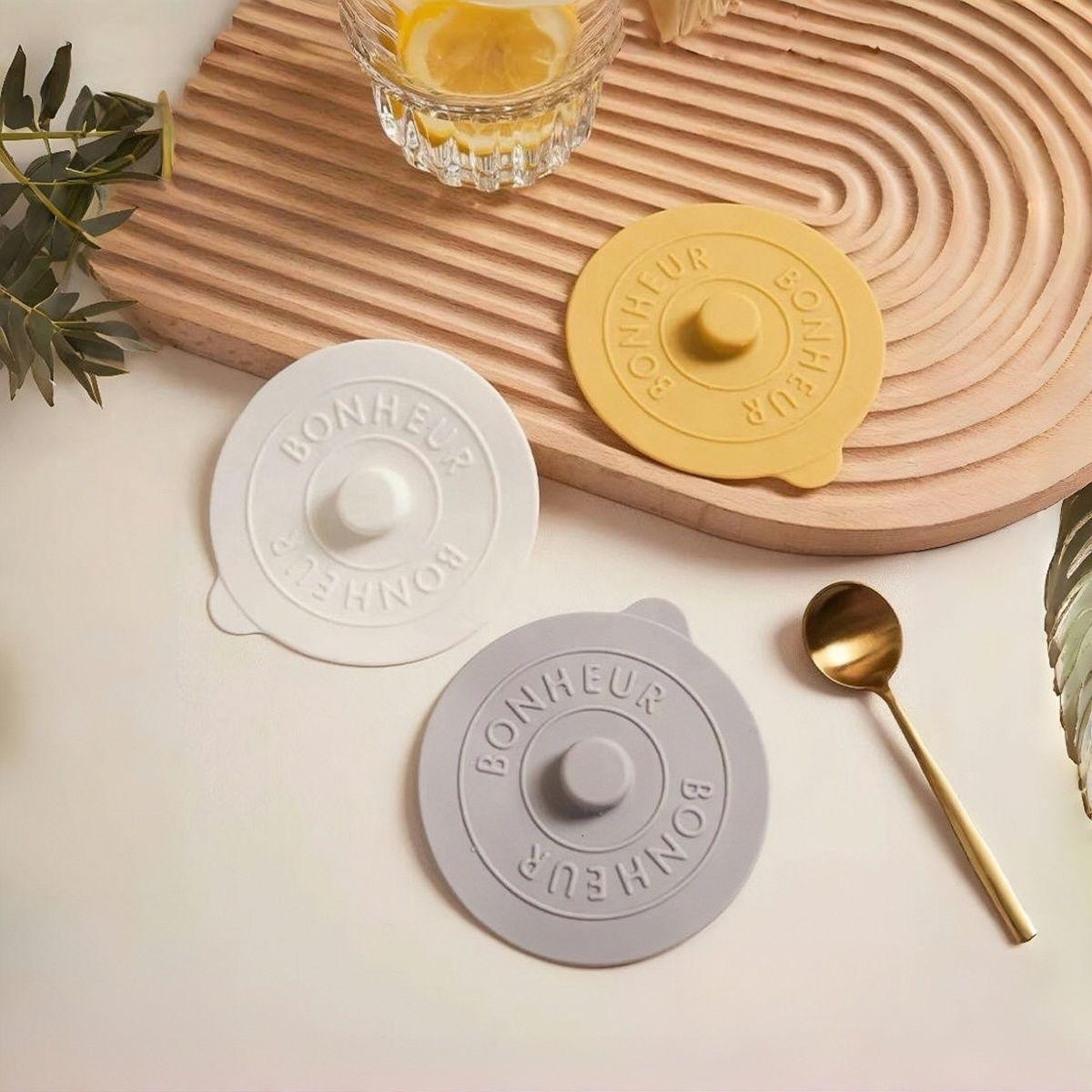 4PCS Universal Silicone Cup Lid Dustproof for Ceramic Glass Mug Tea Cup Storage Bins with Lids