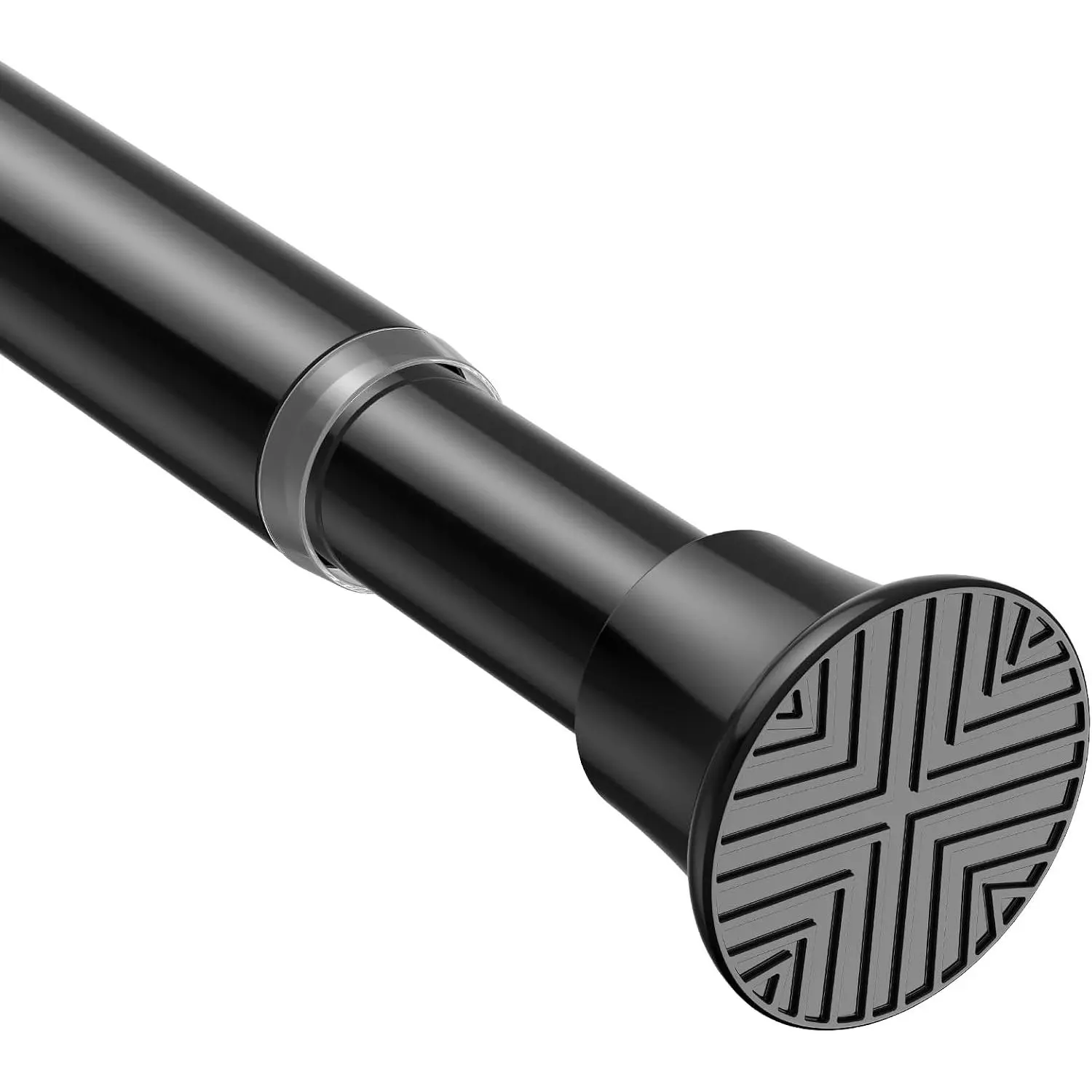 Spring Tension Curtain Rod 30-76 Inch Black Tension Rod 1 count | Adjustable Curtain Rods No Dilling Spring Curtain Tension Rod Extendable Curtain Rods for Windows Bathroom Doorway Kitchen