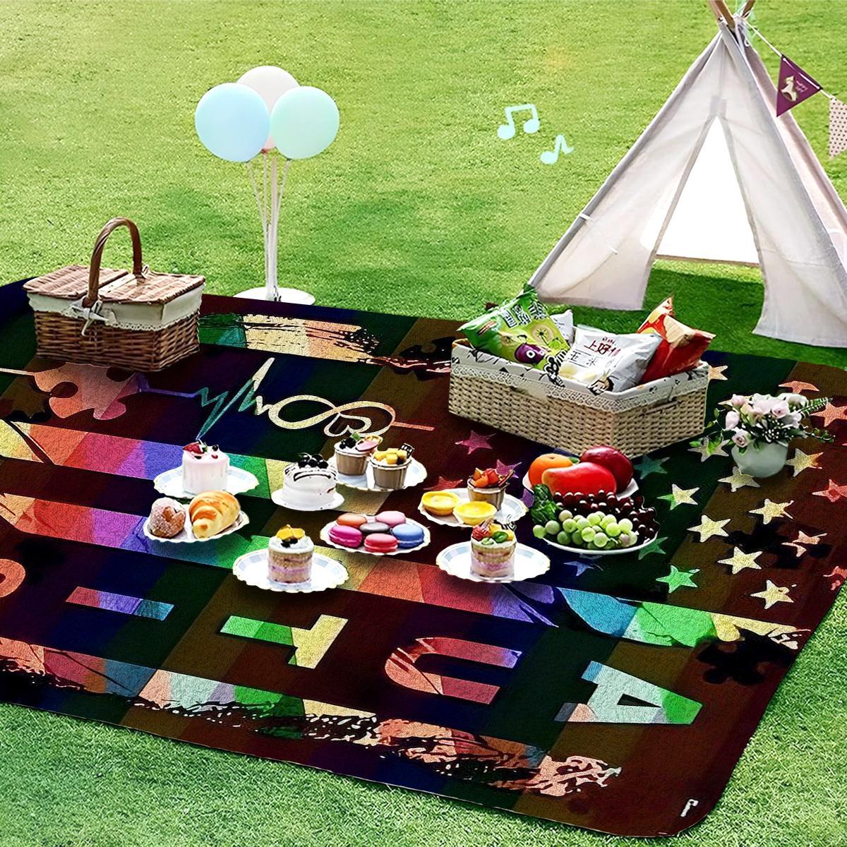 Autism Awareness Themed Blanket, Soft Comfortable Warm Throw Blanket, Air-conditioned Room Blanket, Napping Blanket for Home Sofa Office Travel