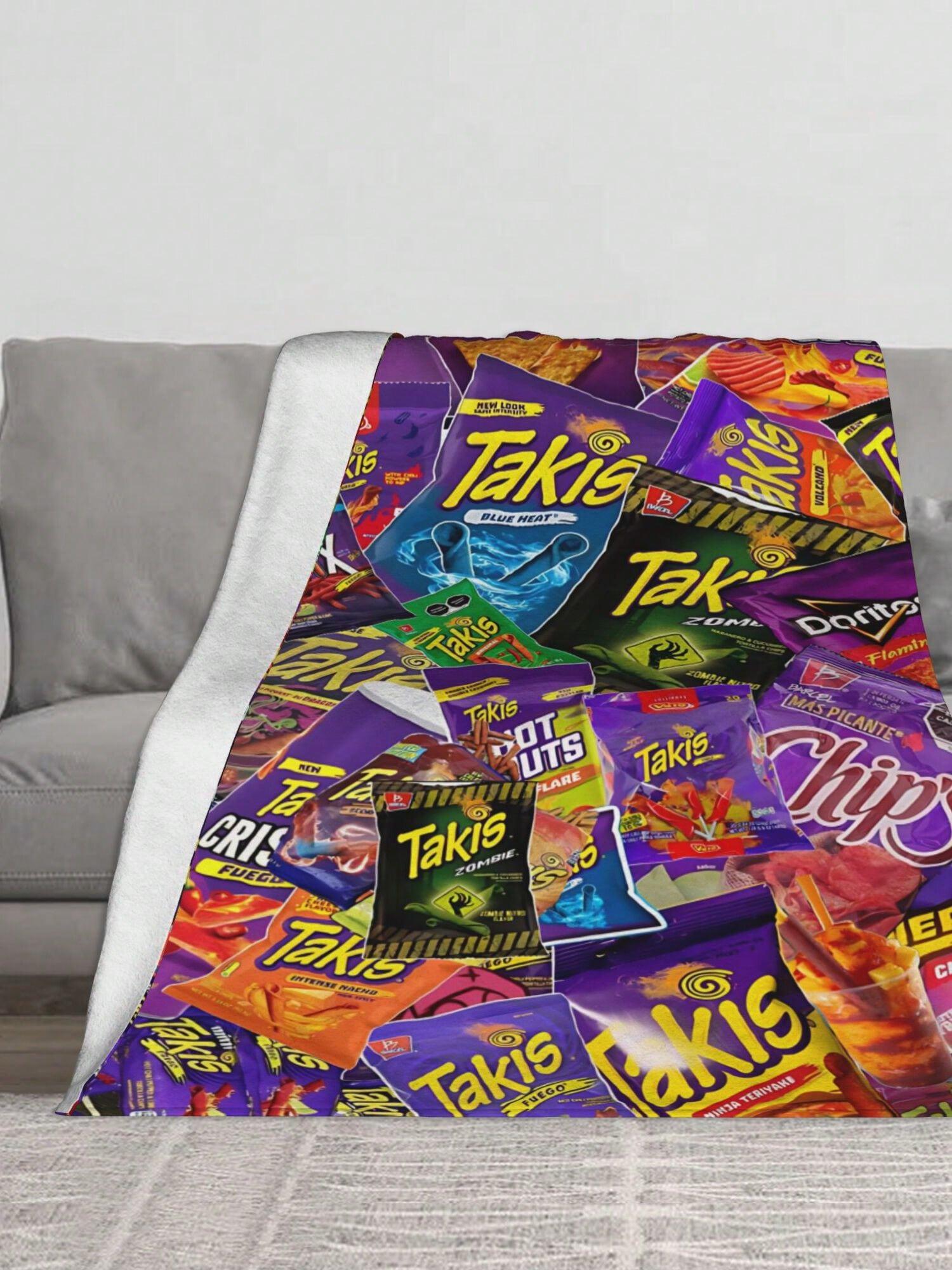 1pcs Soft Personalised Takis Merch Flannel Thick Blanket, Suitable For Sofa, Bed, Living Room, Travel, Office, Shawl, Nap Blanket, Air Conditioning Blanket, Bed Sheet, Camping, Ideal Gift, Daily Gift