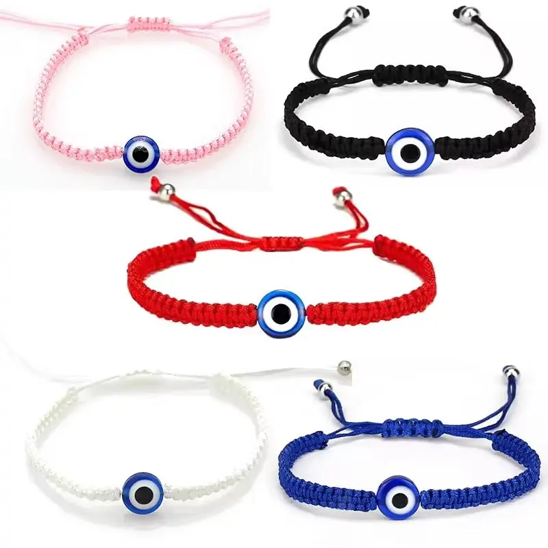 Fashion Evil Eye Graphic Bracelet - 1 Pc Turkish Simple Black Cord Bangle, Mexican Rope Woven, Blue Eye Hand Motif Jewelry for Men, Trendy Gift Accessory, Black Cord Bracelets & Bangles, Blue Eye Hand Motif Bracelets & Bangles, Eye Motif Bracelets & Bangl