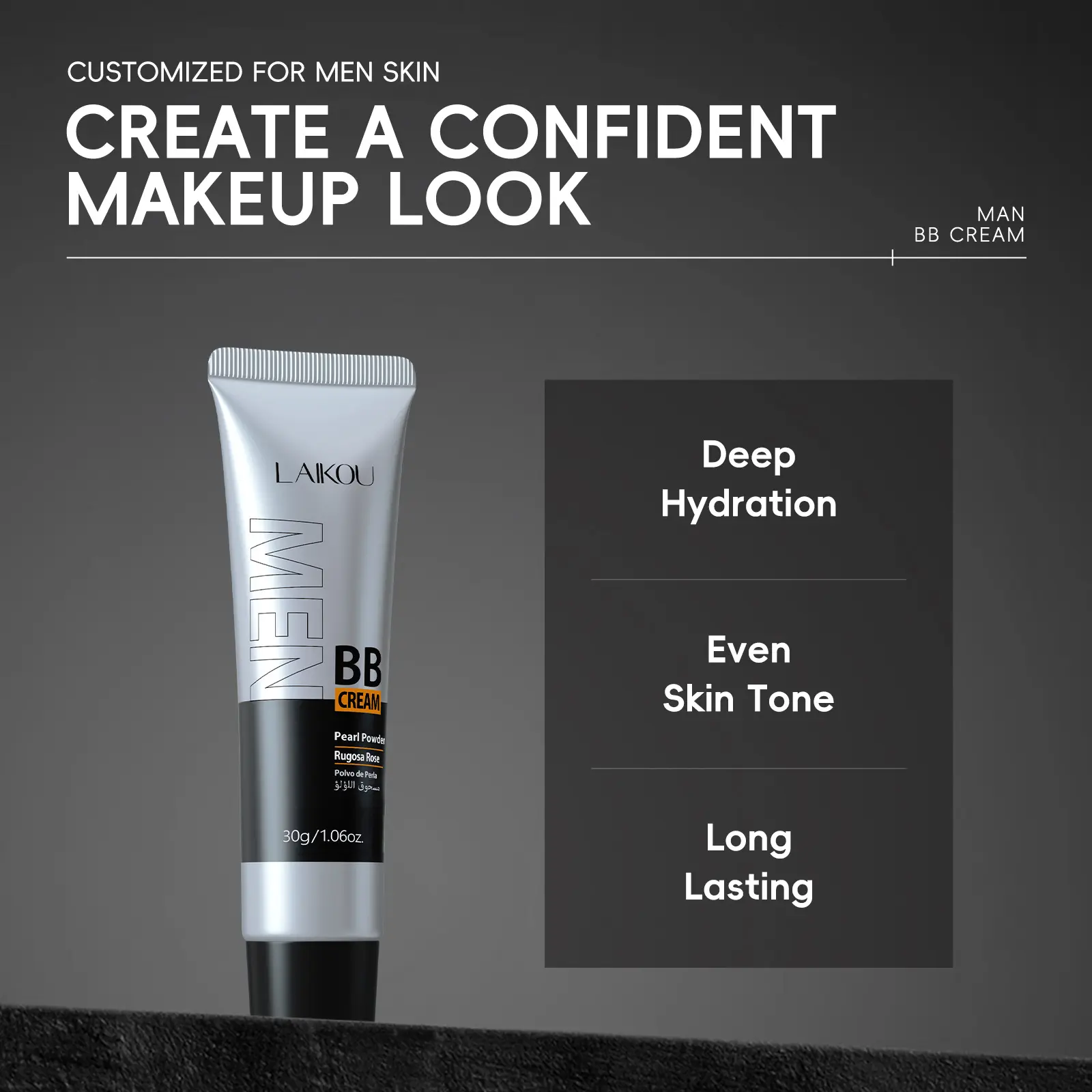 Men's Bb Cream 30g, Lightweight Foundation for Men, Long-Lasting Coverage, Natural Finish, Ideal for Daily Use, Perfect Gift for Him