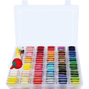 Embroidery Floss Cross Stitch Supplies Kit, Friendship Bracelets String Set with Organizer Sewing Boxes & Cross Stitch Tools, Perfect Gift for Christmas Birthday