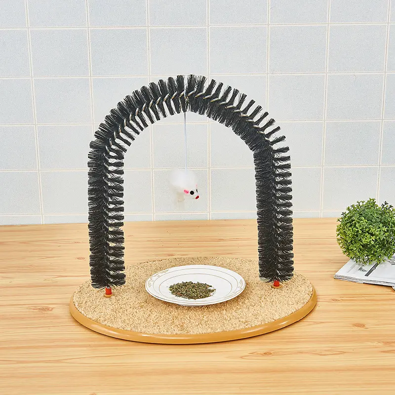 Cat Self Grooming Brush, Arch Cat Scratcher Toy, Self Massage Groomer for Indoor Cats Hair Care & Play