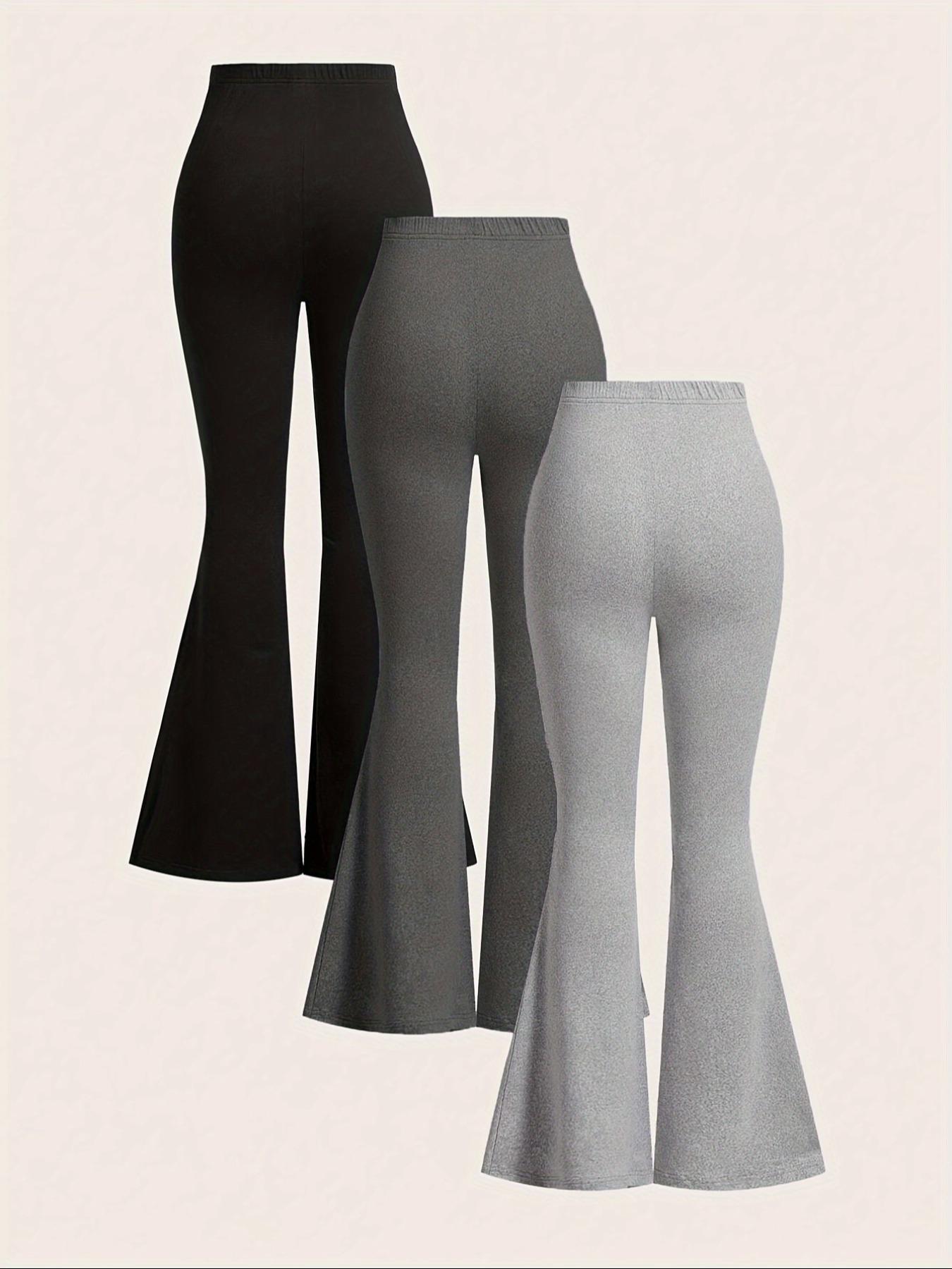 Toddler Girl's Solid Flare Leg Pants, Casual Comfy Bell Bottom Trousers for Spring & Fall, Kids Bottoms for Daily Wear