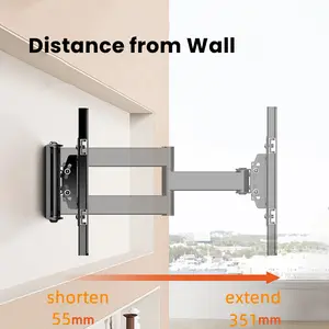 IPC Full Motion TV Wall Mount Bracket for 37-70 Inch Flat Curved LED LCD OLED TVs, Dual Articulating Arm Extend Tilt Swivel Rotate Universal TV Mount Bracket