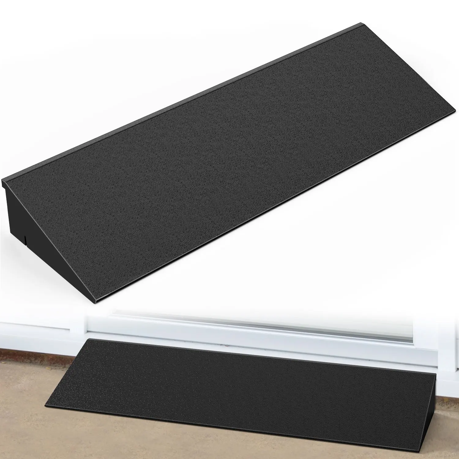 Nilight 1-Piece 2-Inch Rise Natural Rubber Accessibility Aid Door Ramp, 19.7-Inch Wide Low Profile Smooth Ramp for Doorways Steps, Curbs, Home Bathroom Use