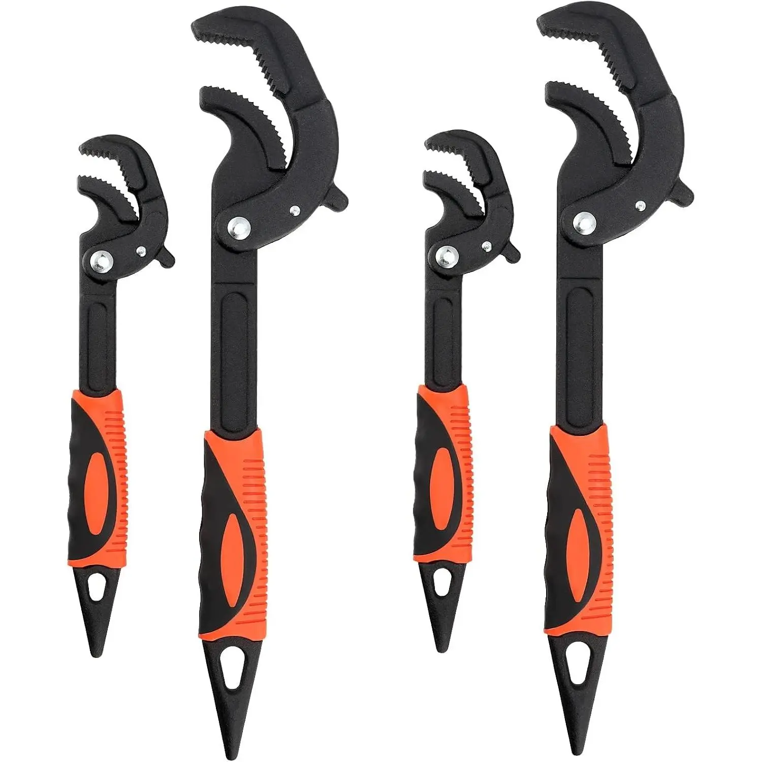4 count 0.6''-2.4'' Multifunction Adjustable Wrenches, Self Adjusting Spanner, Quick Power Grip Pipe Wrench Set, 10 Inches 15 Inch