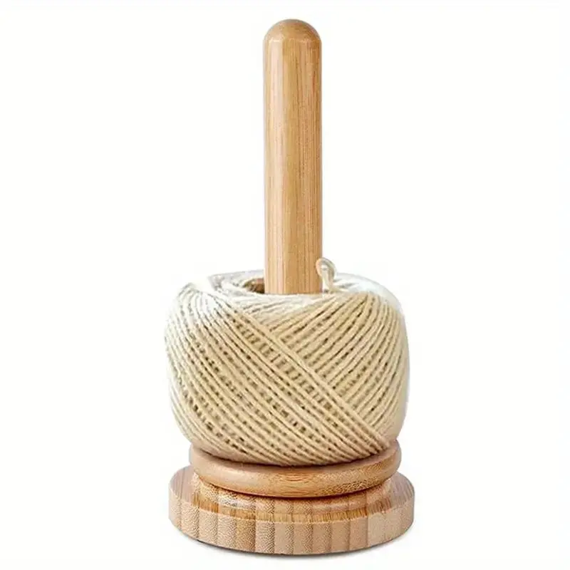 1pc Wooden Yarn Holder The Perfect Knitting Accessory For Spinning Threads, Wood Yarn Holder With Twirling Mechanism Classic, Knitting Embroidery Accessory With Crochet Hook, Craft Sewing Supplies, Wooden Yarn Spinner