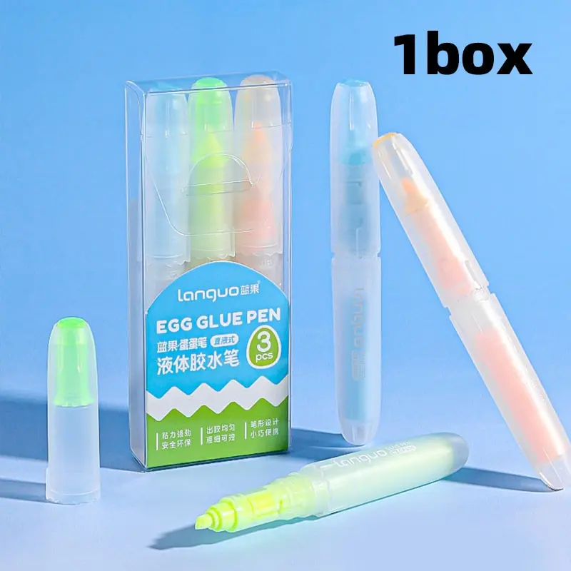 Blue Fruit Colorful Liquid Glue Pen, Strong Adhesion, DIY Craft Supplies, Perfect for Handmade Journals, Dotting, Line Drawing, Painting