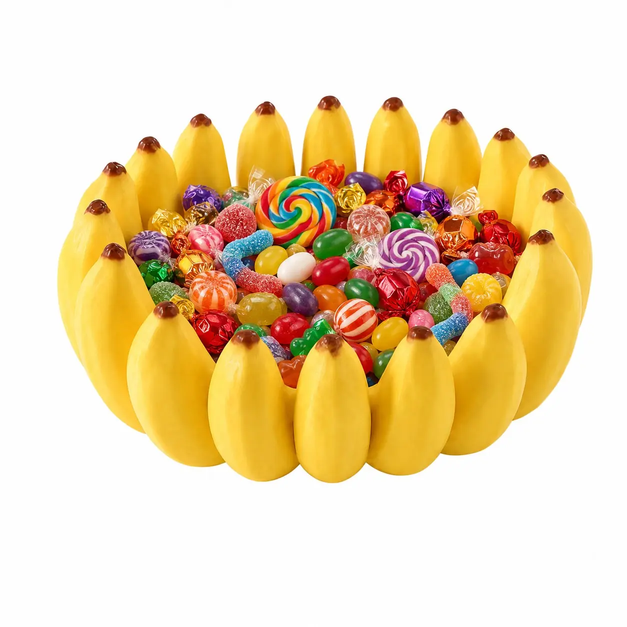 3D Printed Banana Theme Fruit Candy Tray Modern Design Sweet Treat Holder for Kitchen Counter or Desk, Office Snack Decorative Plate, Plastic Dessert Plates
