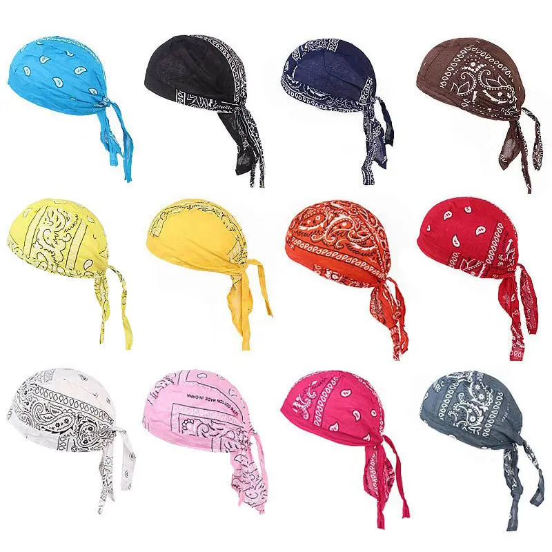 Unisex Polyester Classic Paisley Bandana Doo Rag - Adjustable Sweat-Wicking Breathable Tie-Back Headwrap, Biker Pirate Skull Cap for Outdoor Cycling Riding, All Seasons Streetwear Outfits, Sporty Sports Headbands